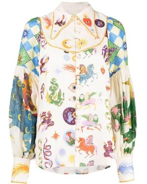 ALÉMAIS Lou Balloon-sleeves Shirt - Grey
