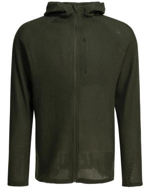 Houdini Sportswear Pace Flow Waffle-Knit Zip-Up Hoodie - Green