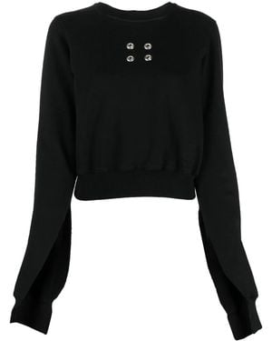 Rick Owens アイレット スウェットシャツ - ブラック