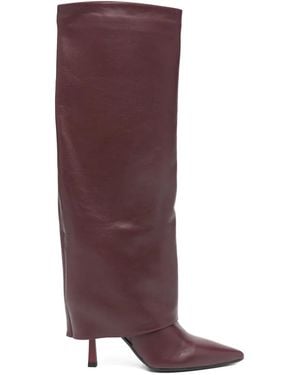 GISÉL MOIRÉ Emily Pointed-Toe Boots - Purple