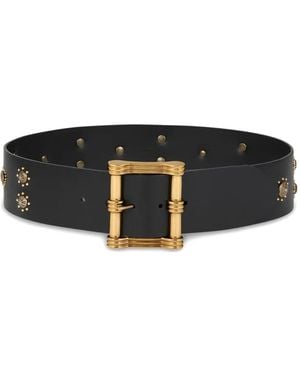 Etro Ceinture En Cuir À Détails De Clous - Black