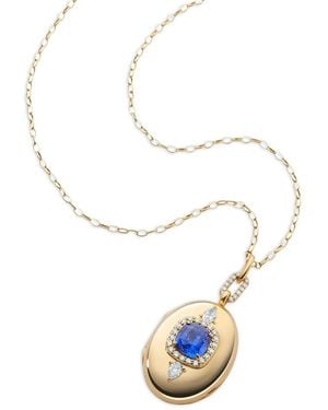 Monica Rich Kosann Sapphire And Diamond Locket Necklace - White