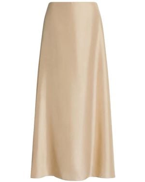 Alberta Ferretti Flowing Silhouette A-Line Midi Skirt - Natural