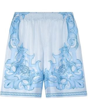 Versace Barocco-Print Shorts - Blue