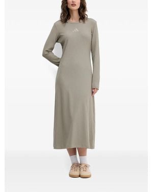 adidas All Szn Ribbed Long-Sleeve Dress - Grey