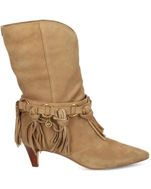 MICHAEL Michael Kors Daniela Fringe Suede Boots - Natural