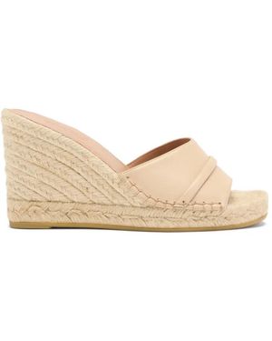 Malone Souliers Leather Wedge Espadrilles - Natural