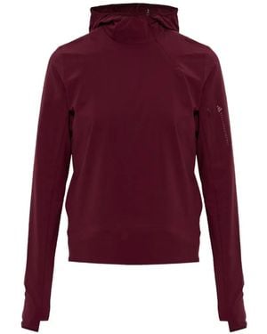 adidas By Stella McCartney X Stella Mccartney Cut-Out Logo-Print Hoodie - Red