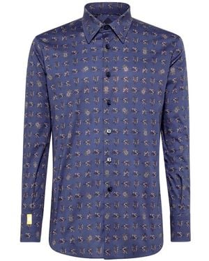 Billionaire Chemise Cintrée Imprimée - Blue