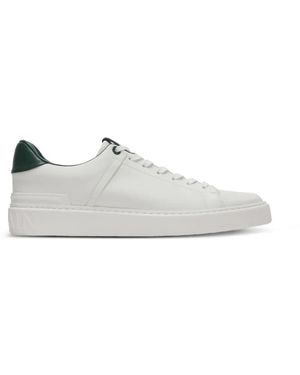 Balmain B-Court Smooth Leather Sneakers - White