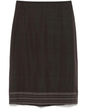 Carine Gilson Silk Slip Skirt - Black