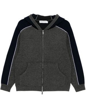 Self-Portrait Geripptes Sweatshirt - Schwarz
