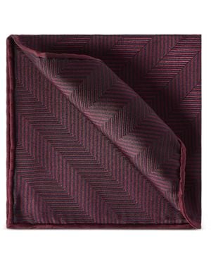 Brunello Cucinelli Silk Chevron Pocket Square - Purple