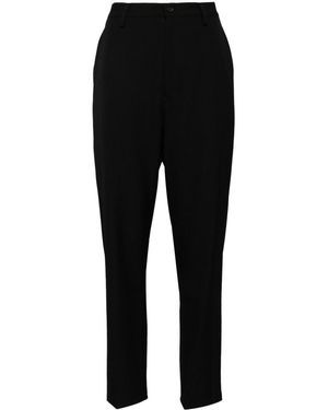 Yohji Yamamoto Wool Tapered Trousers - Black