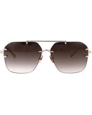 Linda Farrow Reyner Navigator-Frame Sunglasses - Brown