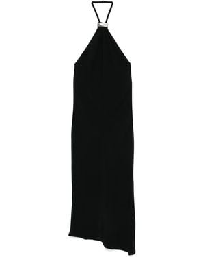 The Attico Halterneck Low-Back Midi Dress - Black