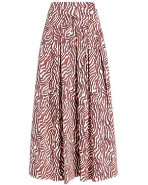 Proenza Schouler Nessa Zebra-Print Maxi Skirt - Pink