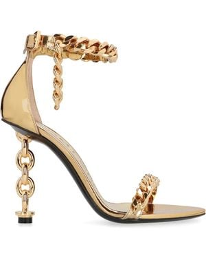 Tom Ford 100Mm Metallic-Effect Sandals