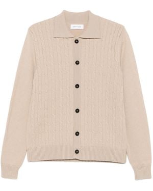 Ernest W. Baker Cardigan mit Zopfmuster-Kragen - Natur