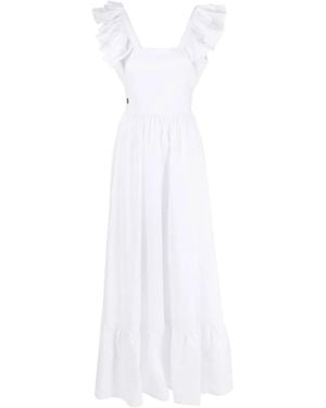 Philipp Plein Ruffle-Detail Maxi Dress - White