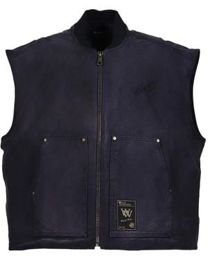 Willy Chavarria Zip-Up Gilet - Blue