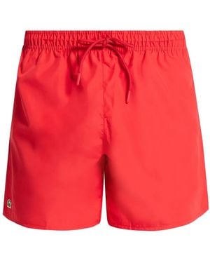 Lacoste Costume Da Bagno Con Ricamo - Rosso