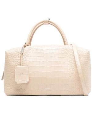 Max Mara Mxaholdall Crocodile-Effect Tote Bag - Natural