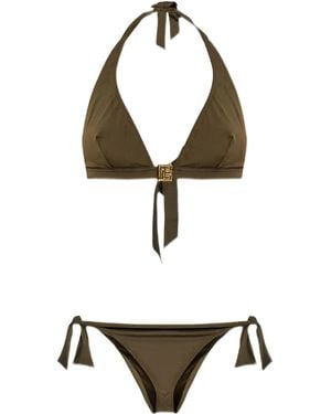 Balmain Bikini Con Scollo All'Americana - Verde