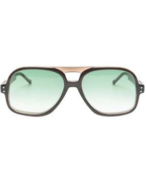 Lesca Lunettes De Soleil Lotus À Monture Pilote - Green