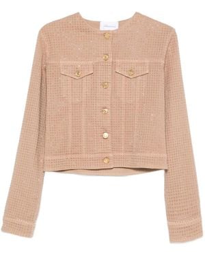 Blumarine Rhinestone-Embellished Jacket - Natural