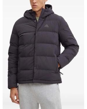 adidas フーデッド パデッドジャケット - グレー