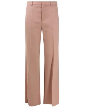 Chloé Pressed-Crease Wide-Leg Trousers - Pink