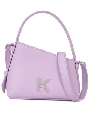 Karl Lagerfeld Logo-Lettering Crossbody Bag - Purple
