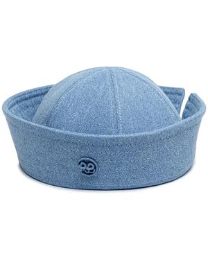 Ruslan Baginskiy Rb Logo-Embroidered Denim Sailor Hat - Blue