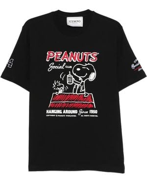 Iceberg Peanuts-Embroidered T-Shirt - Black