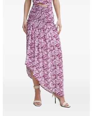 IRO Noseti Asymmetrische Gelaagde Rok Met Bloemen - Paars