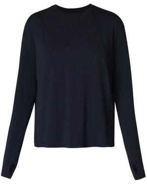 Sweaty Betty Soft Flow Studio Thumb-Slot T-Shirt - Blue