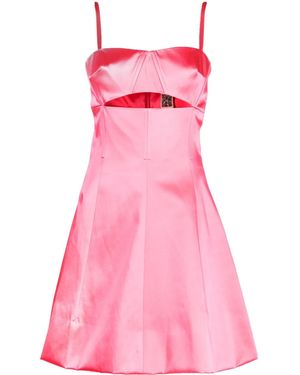 Patou Cut-out Dress In Organic Cotton-blend Satin - Pink