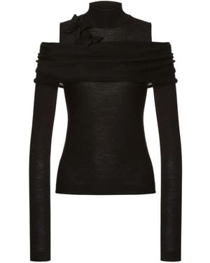 Alberta Ferretti Maglione A Strati - Nero