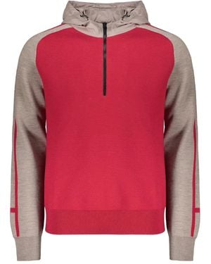 Herno Zip Knitted Hoodie - Pink