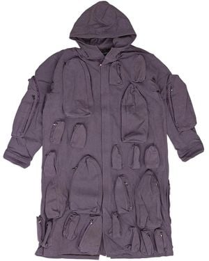 Who Decides War Zipped Pocket Coat - Purple