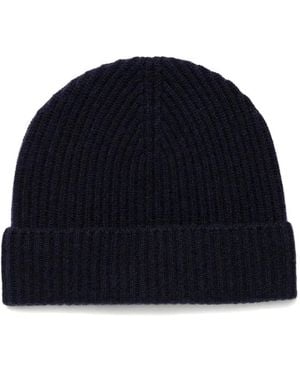 Sunspel Ribbed-Knit Beanie Hat - Blue