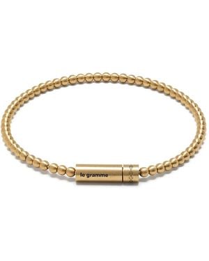 Le Gramme 15G Brushed Beaded Bracelet - Metallic