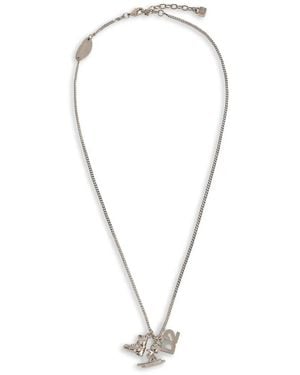 DSquared² Charm-Detail Curb-Chain Necklace - White