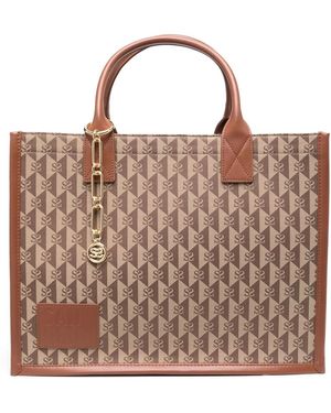 Sandro Kasbah Logo-Print Tote Bag - Brown
