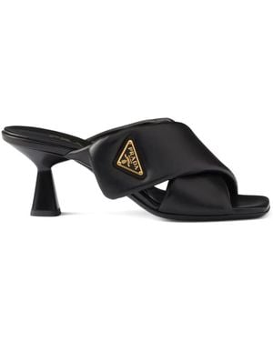 Prada Mules Matelassées 65 Mm - Noir