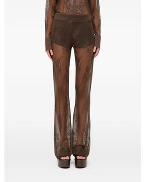 Blugirl Blumarine Floral-Lace Trousers - Brown