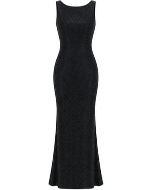 Twentyfourhaitch Helios Crystal-Embellished Maxi Dress - Black