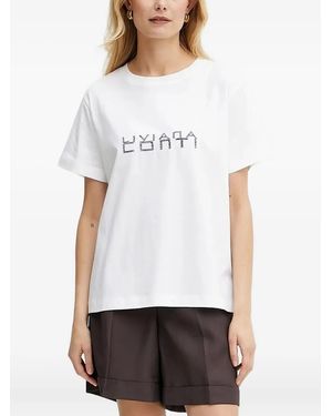 Liviana Conti Embroidered-Logo T-Shirt - White