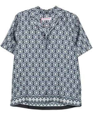 Orlebar Brown Geometric-Print Camp-Collar Shirt - Grey